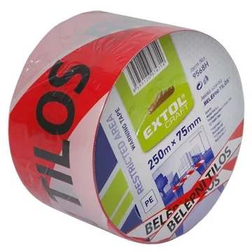 EXTOL Jelölő szalag, piros-fehér "BELÉPNI TILOS" 75mmx250m (9568H)