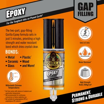 Gorilla Epoxy 5min ragasztó 25ml – extra erős, gyors kötésű epoxigyanta
