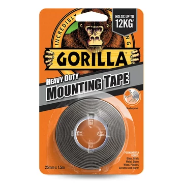 Gorilla Heavy Duty Mounting Black Tape kétoldalas ragasztószalag fekete 2,54cm x 1,52m