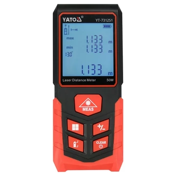 YATO Lézeres távolságmérő, LCD, piros, 650nm, 50m