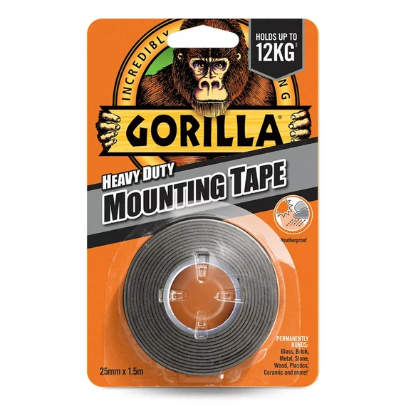 Gorilla Heavy Duty Mounting Black Tape kétoldalas ragasztószalag fekete 2,54cm x 1,52m