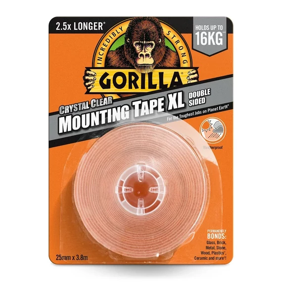 Gorilla Heavy Duty Mounting Clear Tape XL kétoldalas ragasztószalag kristálytiszta 2,5 cm x 3,8 m