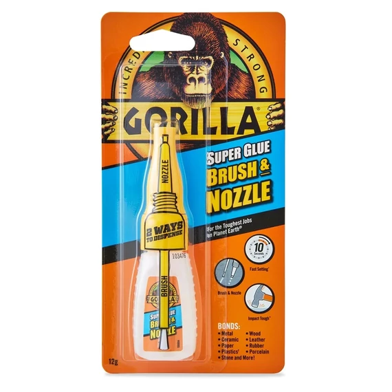 Gorilla Super Glue Brush & Nozzle pillanatragasztó 12g 