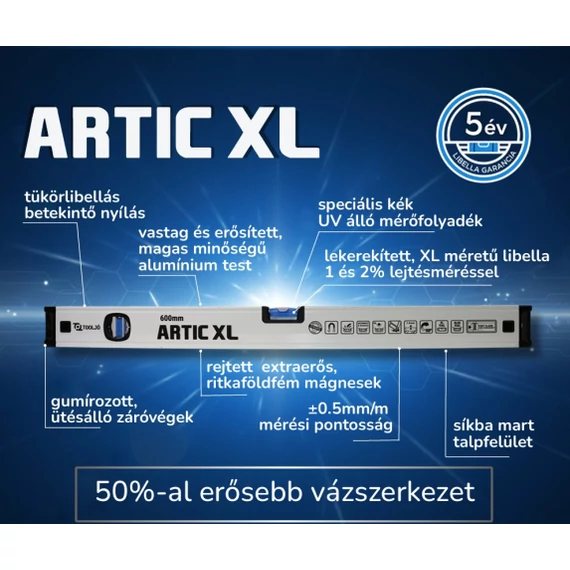 ARTIC Mágneses vízmérték (5 ÉV GARANCIA) 23cm